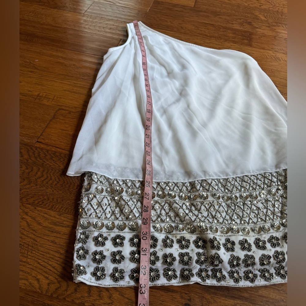 Aiden Mattox White One‎ Shoulder Mini Dress - Picture 8 of 11
